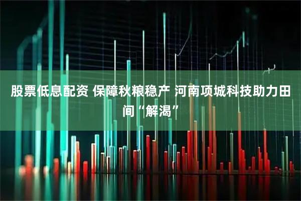 股票低息配资 保障秋粮稳产 河南项城科技助力田间“解渴”